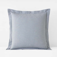 Classic Stripes and Plaids Cool Yarn-Dyed Cotton Percale Sham - Stripe Blue, Euro,Stripe Blue