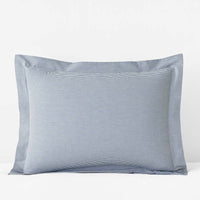 Classic Stripes and Plaids Cool Yarn-Dyed Cotton Percale Sham - Stripe Blue, Standard,Stripe Blue