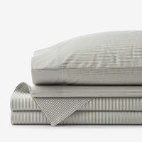 Classic Stripes and Plaids Cool Yarn-Dyed Cotton Percale Bed Sheet Set - Stripe Green, Twin XL,Stripe Green