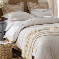 Classic Stripes and Plaids Cool Yarn-Dyed Cotton Percale Bed Sheet Set - Stripe Tan, Twin XL,Stripe Tan