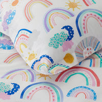 Magical Rainbows Classic Cool Organic Cotton Percale Sham - White Multi, Standard,White Multi