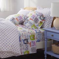Stylish Cats Classic Cool Organic Cotton Percale Comforter Set - White Multi, Twin/Twin XL,White Multi