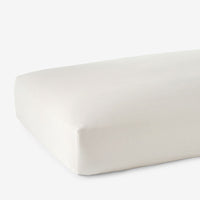Classic Smooth Sateen Solid Fitted Bed Sheet - Ivory, Twin XL,Ivory