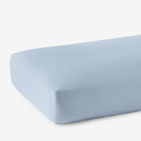 Classic Smooth Sateen Solid Fitted Bed Sheet - Light Blue, Queen,Light Blue