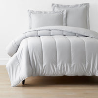 Classic Smooth Sateen Solid Comforter - Light Gray, Full,Light Gray