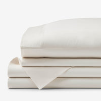 Classic Smooth Sateen Solid Bed Sheet Set - Ivory, Twin,Ivory