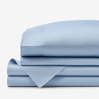 Classic Smooth Sateen Solid Bed Sheet Set - Light Blue, Twin,Light Blue