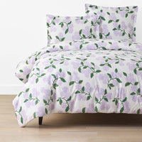 Hydrangea Classic Cool Cotton Percale Duvet Cover - Lilac, Full/Queen,Lilac