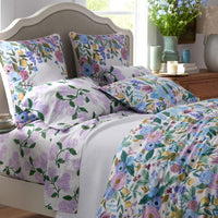 Hydrangea Classic Cool Cotton Percale Duvet Cover - Lilac, Full/Queen,Lilac