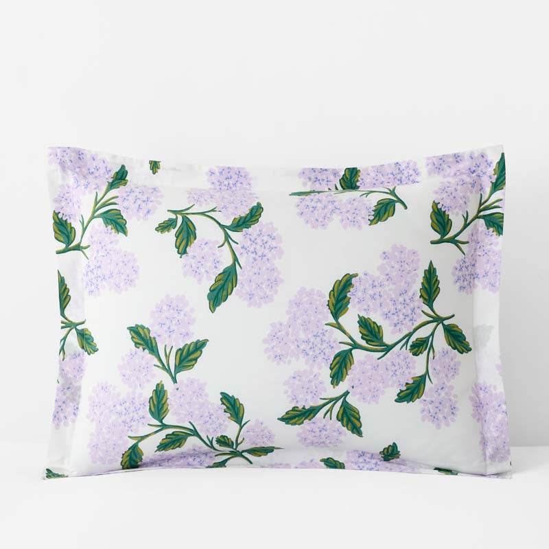 Hydrangea Classic Cool Cotton Percale Sham - Lilac, King,Lilac