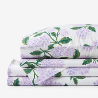 Hydrangea Classic Cool Cotton Percale Bed Sheet Set - Lilac, Twin,Lilac