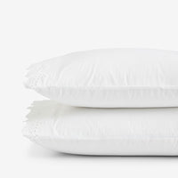 Eyelet Classic Cool Cotton Percale Solid Pillowcase Set - White, Standard,White