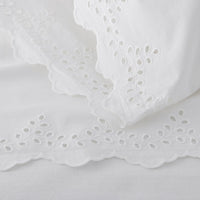 Eyelet Classic Cool Cotton Percale Solid Bed Skirt - White, Queen,White