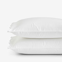 Embroidered Scallop Classic Smooth Sateen Solid Pillowcase Set - Light Gray, Standard,Light Gray