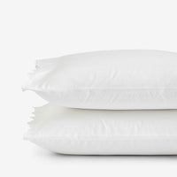 Embroidered Scallop Classic Smooth Sateen Solid Pillowcase Set - White, Standard,White