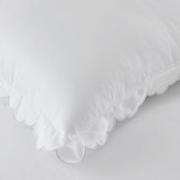 Embroidered Scallop Classic Smooth Sateen Solid Duvet Cover - Light Gray, Twin/Twin XL,Light Gray