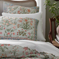 Embroidered Scallop Classic Smooth Sateen Solid Bed Sheet Set - Ivory, Twin XL,Ivory