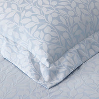 Jacquard Leaf Yarn-Dyed Premium Smooth Supima® Cotton Wrinkle-Free Sateen Flat Bed Sheet - Blue Shadow, Twin/Twin XL,Blue Shadow