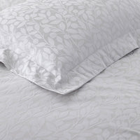 Jacquard Leaf Yarn-Dyed Premium Smooth Supima® Cotton Wrinkle-Free Sateen Flat Bed Sheet - Light Gray, Twin/Twin XL,Light Gray