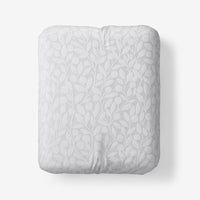 Jacquard Leaf Yarn-Dyed Premium Smooth Supima® Cotton Wrinkle-Free Sateen Fitted Bed Sheet - Light Gray, Queen,Light Gray