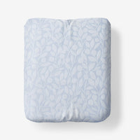 Jacquard Leaf Yarn-Dyed Premium Smooth Supima® Cotton Wrinkle-Free Sateen Fitted Bed Sheet - Blue Shadow, Twin,Blue Shadow