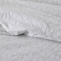 Jacquard Leaf Yarn-Dyed Premium Smooth Supima® Cotton Wrinkle-Free Sateen Pillowcase Set - Light Gray, Standard,Light Gray