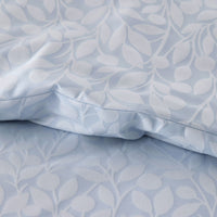 Jacquard Leaf Yarn-Dyed Premium Smooth Supima® Cotton Wrinkle-Free Sateen Bed Sheet Set - Blue Shadow, Twin,Blue Shadow