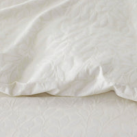 Jacquard Leaf Yarn-Dyed Premium Smooth Supima® Cotton Wrinkle-Free Sateen Bed Sheet Set - Ivory, Twin,Ivory