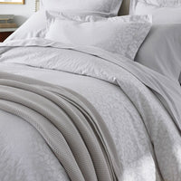 Jacquard Leaf Yarn-Dyed Premium Smooth Supima® Cotton Wrinkle-Free Sateen Bed Sheet Set - Light Gray, Twin,Light Gray