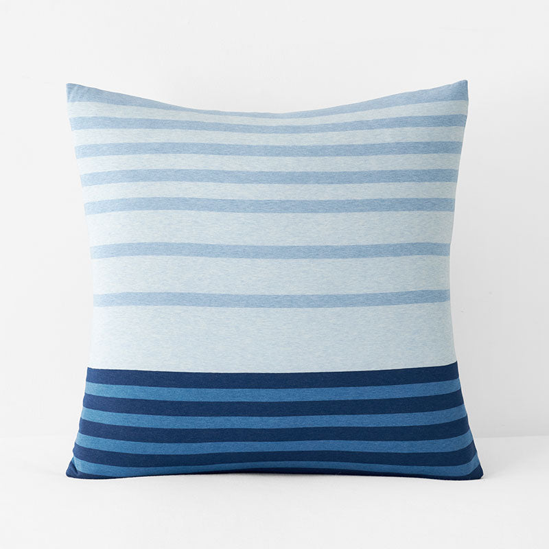 T-Shirt Soft Jersey Knit Stripe Yarn-Dyed Sham - Blue Multi, Euro,Blue Multi