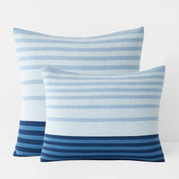 T-Shirt Soft Jersey Knit Stripe Yarn-Dyed Sham - Blue Multi, Standard,Blue Multi