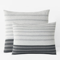 T-Shirt Soft Jersey Knit Stripe Yarn-Dyed Sham - Gray Multi, Standard,Gray Multi