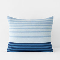 T-Shirt Soft Jersey Knit Stripe Yarn-Dyed Sham - Blue Multi, Standard,Blue Multi