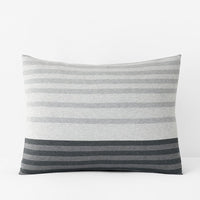 T-Shirt Soft Jersey Knit Stripe Yarn-Dyed Sham - Gray Multi, Standard,Gray Multi