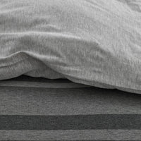 T-Shirt Soft Jersey Knit Stripe Yarn-Dyed Duvet Cover Set - Gray Multi, Full/Queen,Gray Multi