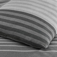 T-Shirt Soft Jersey Knit Stripe Yarn-Dyed Comforter Set - Gray Multi, Full/Queen,Gray Multi