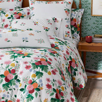 Dahlia Classic Cool Cotton Percale Duvet Cover - White Multi, King/Cal. King,White Multi