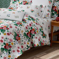Dahlia Classic Cool Cotton Percale Duvet Cover - White Multi, King/Cal. King,White Multi