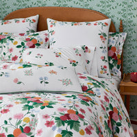 Dahlia Classic Cool Cotton Percale Sham - White Multi, King,White Multi