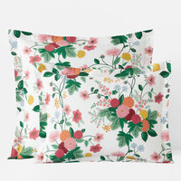 Dahlia Classic Cool Cotton Percale Sham - White Multi, King,White Multi