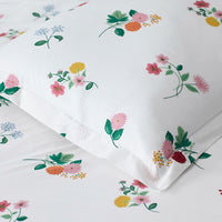 Ditsy Dahlia Classic Cool Cotton Percale Duvet Cover - White Multi, Full/Queen,White Multi