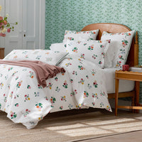 Ditsy Dahlia Classic Cool Cotton Percale Sham - White Multi, King,White Multi