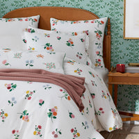 Ditsy Dahlia Classic Cool Cotton Percale Sham - White Multi, King,White Multi