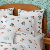 Ditsy Dahlia Classic Cool Cotton Percale Sham - White Multi, King,White Multi