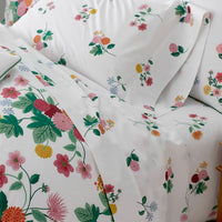 Ditsy Dahlia Classic Cool Cotton Percale Sham - White Multi, King,White Multi