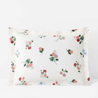 Ditsy Dahlia Classic Cool Cotton Percale Sham - Cream Multi, Standard,Cream Multi