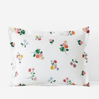 Ditsy Dahlia Classic Cool Cotton Percale Sham - White Multi, King,White Multi