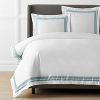 Double Border Premium Smooth Supima® Cotton Wrinkle-Free Sateen Duvet Cover - Cloud, Twin/Twin XL,Cloud