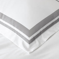 Double Border Premium Smooth Supima® Cotton Wrinkle-Free Sateen Duvet Cover - Silver, Twin/Twin XL,Silver
