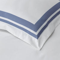 Double Border Premium Smooth Supima® Cotton Wrinkle-Free Sateen Duvet Cover - Blue Dusk, Twin/Twin XL,Blue Dusk